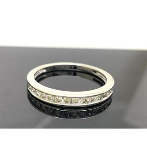 Wedding Band Diamond 0.15ctw 10k White Gold Ring Estate Jewelry Women's Size 7